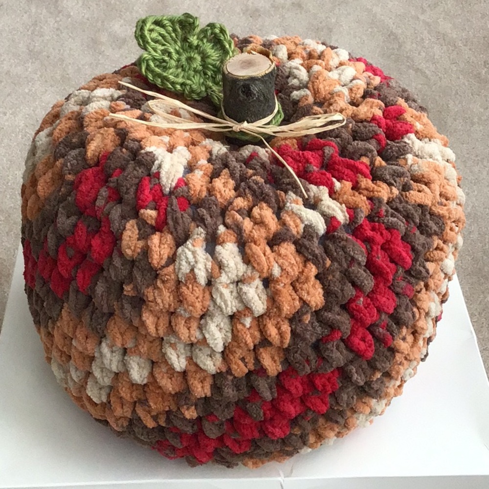 Handcrafted Multi Colored Fall Pumpkin - Large